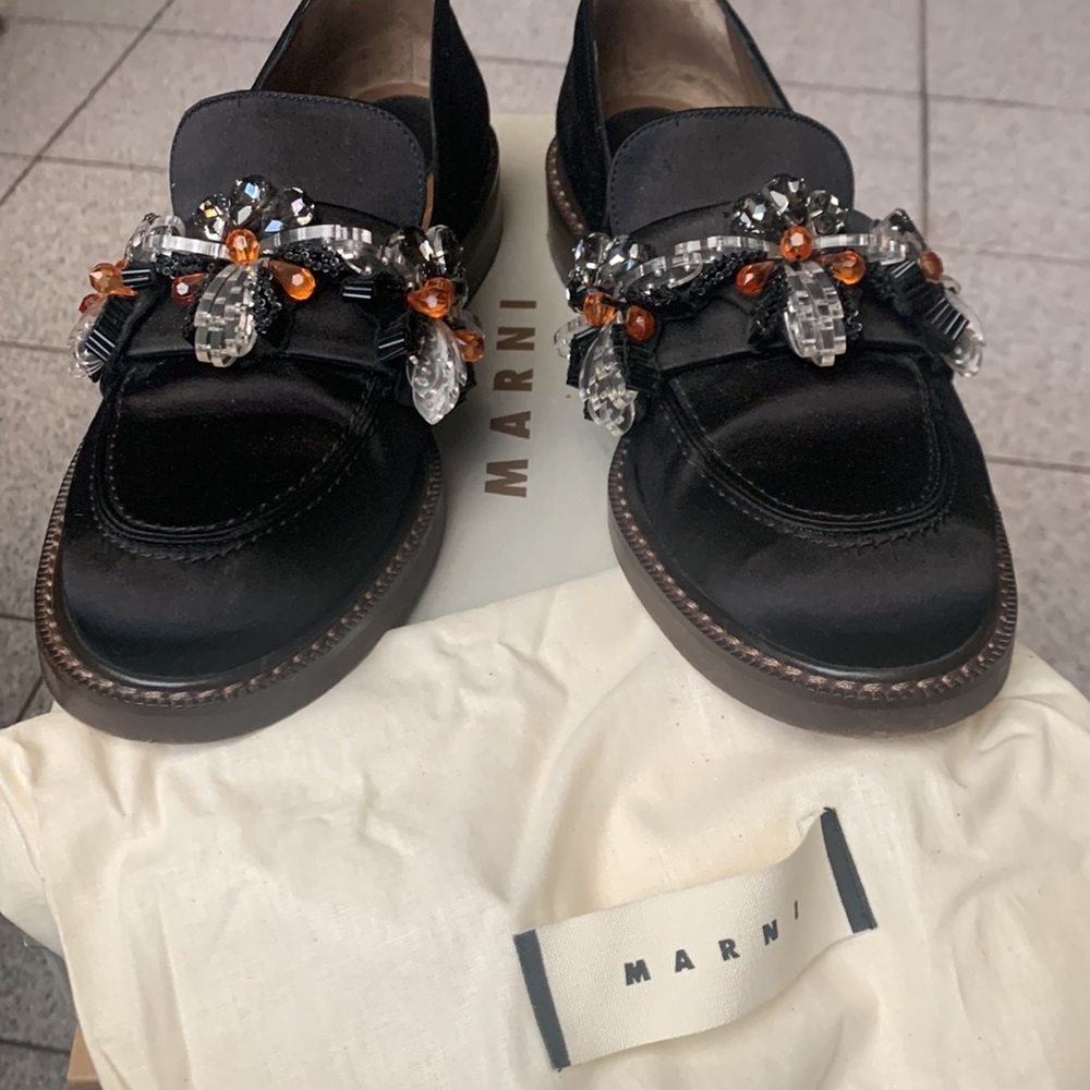 Amaizing satin Marni Moccasinss with Jewerly Sz 36 - Picture 3 of 7